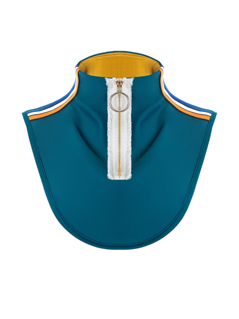 Turquoise collar with zip