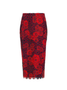 Red guipure lace skirt