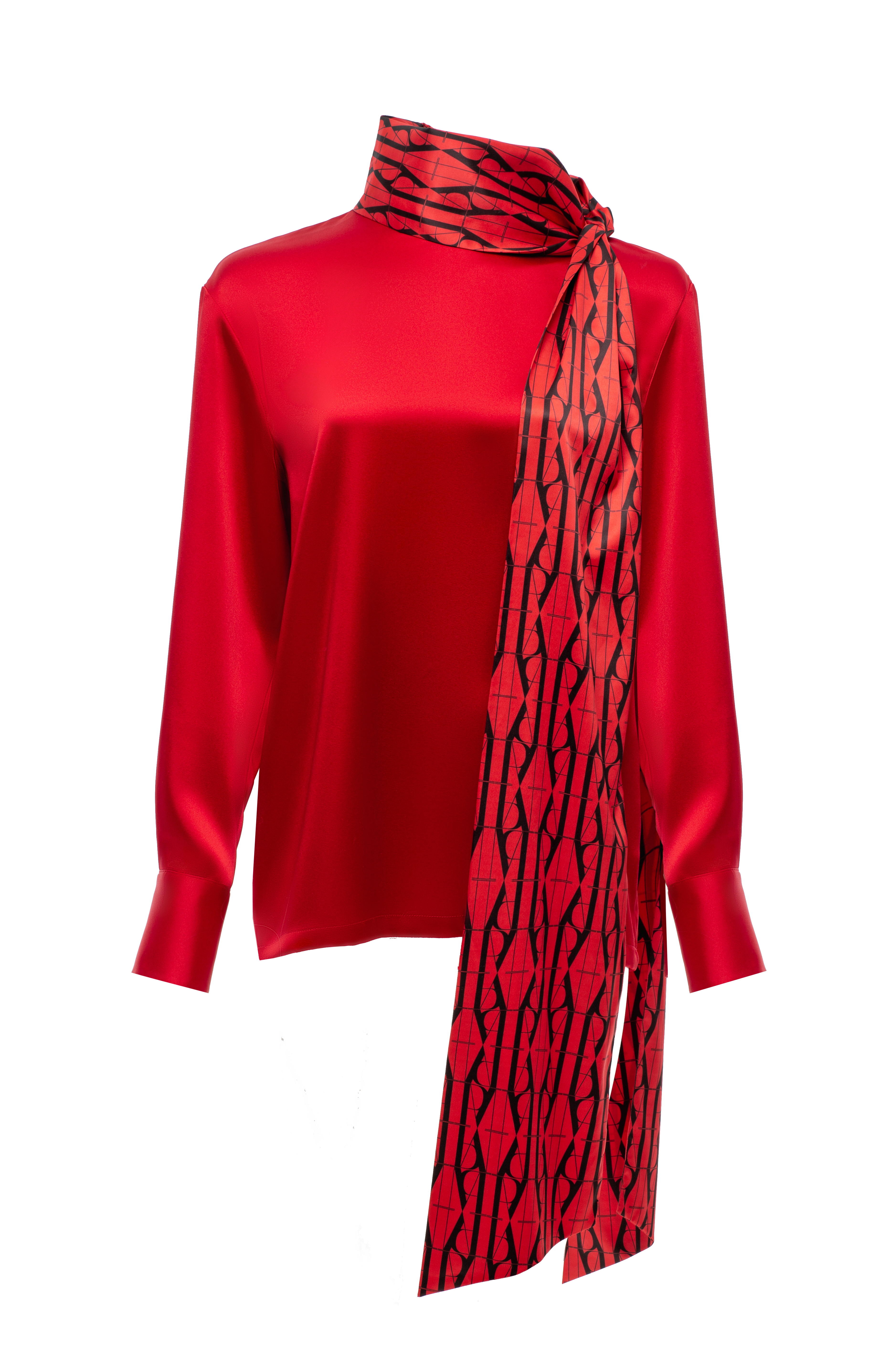 Блузка с воротником-шарфом